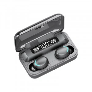 Casti wireless ultrasound TWS F9 plus, bluetooth 5.0 bass powerbank cu afisaj, touch control