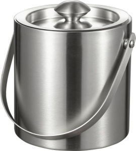 Frapiera/Galeata pentru gheata, cu capac si cleste, dublu strat, otel inoxidabil, 1,5 l, cleste inclus
