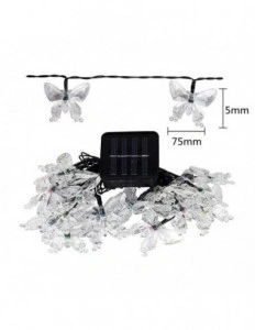 Instalatie incarcare solara, 5m, 50 LED fluturi Fairy, interior/exterior - Img 4