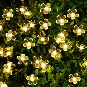 Instalatie solara floricele gheata, 50 led-uri, 5 m, interior/exterior