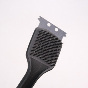 Perie pentru curatat gratarul, 2 in 1, sarma si racleta, cu maner, 41cm - Img 3