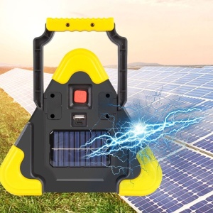 Proiector De Avarie HB-6608,500 Lumeni, COB, Power Bank USB Reincarcabil, Triunghi Reflectorizant Iluminat LED COB, Cu Incarcare Solara Sau Prin USB, Luminozitate Reglabila - Img 4