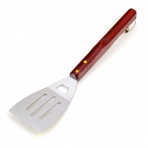 Set 3 ustensile pentru gratar, metal + lemn - Img 2