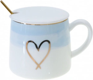 Set cana cu capac si lingurita, Heart - Img 2