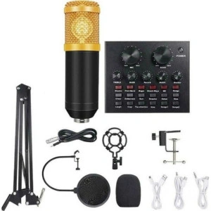Set Profesional Mixer Audio Si Microfon, MIC8, pentru podcast, inregistrare, live, tiktok, - Img 3