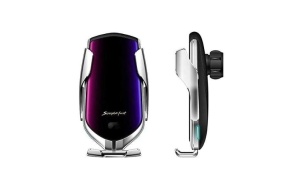Suport auto cu incarcator wireless, Senzor Inteligent, Fast Charger 10 W, Prindere in grila ventilatie, Argintiu - Img 5