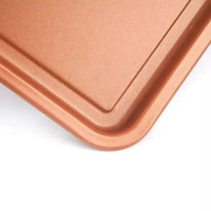 Tava gatire alimente fara ulei, coacere uniforma, antiaderenta,32,5x32,5x8,5 cm, aramiu - Img 3
