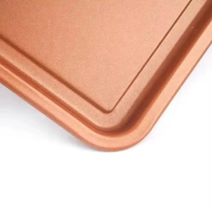 Tava gatire alimente fara ulei, coacere uniforma, antiaderenta,32,5x32,5x8,5 cm, aramiu - Img 3
