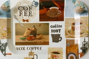 Tava plastic dur 41,5x28 cm, model coffee