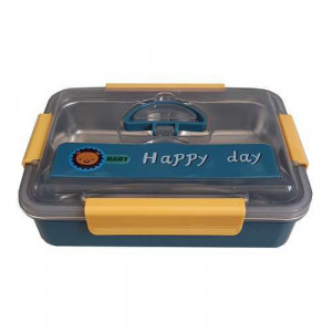 Caserola termica compartimentata din inox pentru copii cu lingurita, 25x18x8, 500G