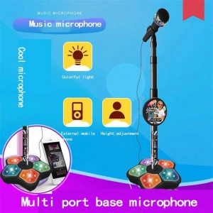 Microfon cu stativ, cu efecte sonore si luminoase - Img 4