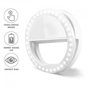 Mini lampa circulara Ring Light led cu clips, 4 moduri și USB - Img 4