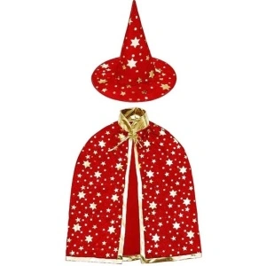 Pelerina cu palarie de magician, vrajitor/vrajitoare , costum Halloween, unisex, potrivit pentru inaltimi 100-160 cm - Img 5