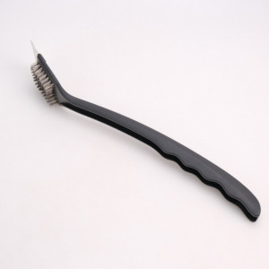 Perie pentru curatat gratarul, 2 in 1, sarma si racleta, cu maner, 41cm - Img 1