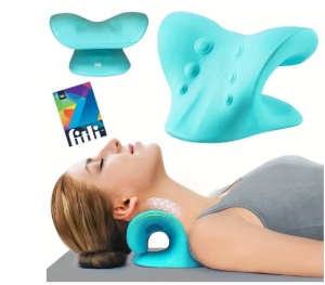 Perna relaxanta pentru gat si umeri, dispozitiv de tractiune cervicala pentru ameliorarea durerii, perna chiropractica - Img 8