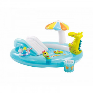 Piscina gonflabila pentru copii, design Crocodil, 201x170x84cm - Img 2