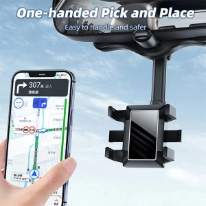 RotatableCarHolder, suport pentru telefon la 360 de grade care se montează pe oglinda retrovizoare - Img 8