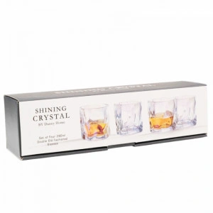 Set 4 pahare pentru bautura, cristal stralucitor, 8x8x7cm - Img 2
