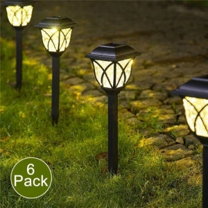 Set 6 bucati lampa solara cu fixare in pamant, negru - Img 2
