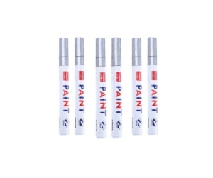 Set 6 permanent marker cu vopsea argintiu, varf 2.8 mm