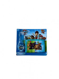 Set ceas electronic de mana si portofel copii tip Paw Patrol