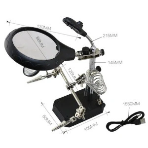 Set Lupa 5, cu LED si Stand de lipit, Reparare Instrumente - Img 2