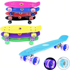 Skateboard pentru Copii, 70x18x15cm, cu Roti Led - Img 2