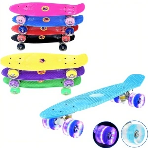Skateboard pentru Copii, 70x18x15cm, cu Roti Led - Img 2