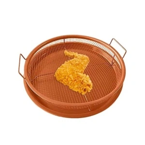 Tava gatire alimente fara ulei, coacere uniforma, antiaderenta,32,5x32,5x8,5 cm, aramiu - Img 4