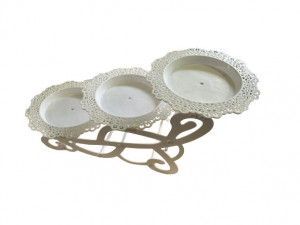 Fructiera etajata cu 3 nivele, pentru prajituri, torturi, fructe, aperitive, 50x25cm