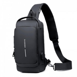 Geanta de Umar sau Piept, Antifurt, Geanta Unisex, Impermeabila, cu Suport de Incarcare USB - Img 8