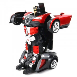Jucarie Transformer 2in1, masina si robot, cu telecomanda, 30cm, rosu - Img 2