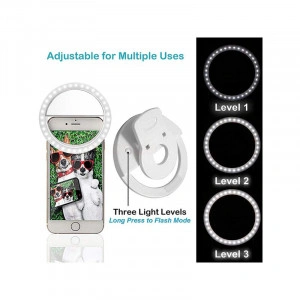 Lampa circulara inel selfie Ring Light telefon , cu clips, - Img 4