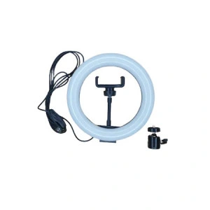 Lampa circulara Ring Light, 120 x LED SMD, 10 trepte lumina, telecomanda pe fir, trepied inclus - Img 4