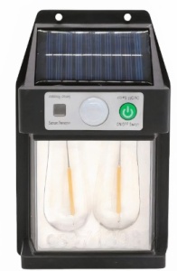 Lampa Solara Led cu Senzor de Miscare 16x10cm de Perete, cu 2 Becuri - Img 1