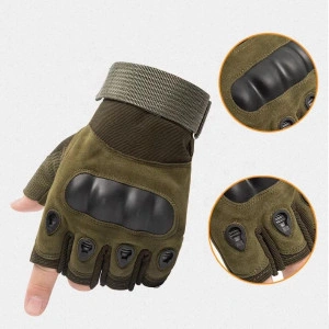 Manusi de lucru/bicicleta fara degete cu protectie militara - Img 3
