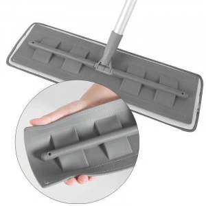 Mop plat din microfibra, rotire 360°, 42x12x130cm - Img 7