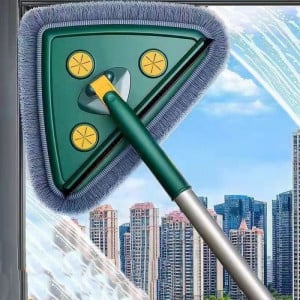 Mop triunghi extensibil cu racleta , rotire 360°, 126cm, rezerva inclusa - Img 1