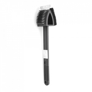 Perie pentru curatat gratarul cu maner, 3 in 1, burete, sarma si racleta, 37.5cm - Img 2
