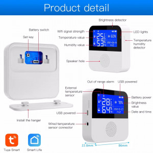 Senzor inteligent de umiditate si temperatura, Wireless, control pe telefon si afisaj LCD - Img 5
