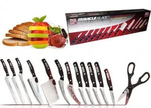 Set de 13 Cutite pentru bucatarie Miracle Blade, otel inoxidabil, manere nituite - Img 2