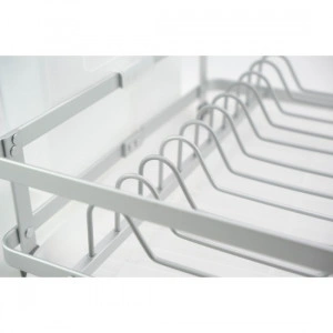 Suport de bucatarie pentru vase cu scurgator, compartimentat, 39.5x28.5x9cm - Img 3