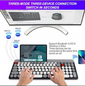 Tastatură fără fir cu Bluetooth, Aspect compact ultra silențios, suport telefon/tableta Qk8066 - Img 4