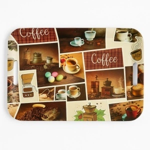 Tavă plastic dur, model Coffee 37x25,5x3 cm