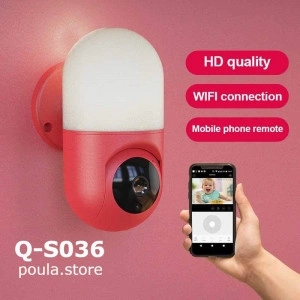 Camera Wifi, 5MP, Monitorizare de la distanta, Two-Way Audio, Night Vision,1080P HD, 360 de grade, Rotatie, Detectie miscare, Alarma, Interior, Lampa de perete Andowl - Img 3