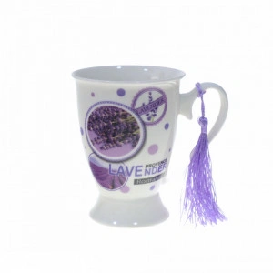 Cana realizata din ceramica in cutie decorativa, model lavanda - Img 2