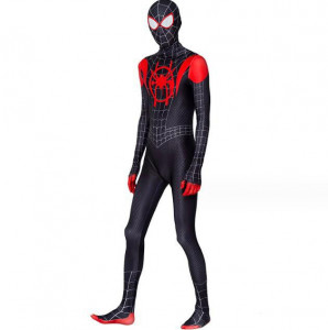 Costum carnaval negru-roșu cu imprimeu păianjen – adult
