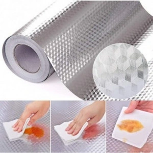 Folie de aluminiu rezistenta la apa si temperaturi inalte, autoadeziva, 60 x 300 cm, M1 - Img 3