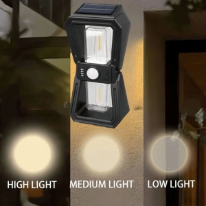 Lampa Solara de Perete, Putere 18W, Senzor de Miscare, 3 Moduri de Lumina, 24CM - Img 2