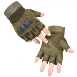 Manusi de lucru/bicicleta fara degete cu protectie militara - Img 4